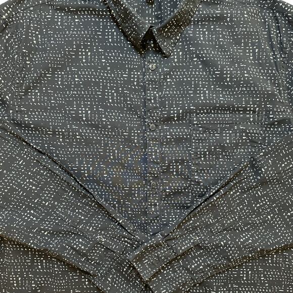 WILLIAM RAST Dotted Print Button Up Classic Fit Shirt Black Relaxed XXL Kidcore - Picture 2 of 9